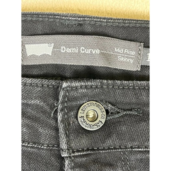 Levi's Demi‎ Curve Skinny Leg Womens 10/30 Black Mid Rise Cotton Blend Pockets - Picture 7 of 13